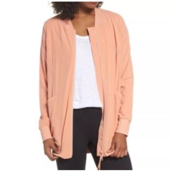 Zella Peach Color Full Zip Oversize Jacket XS Lightweight - Picture 1 of 7